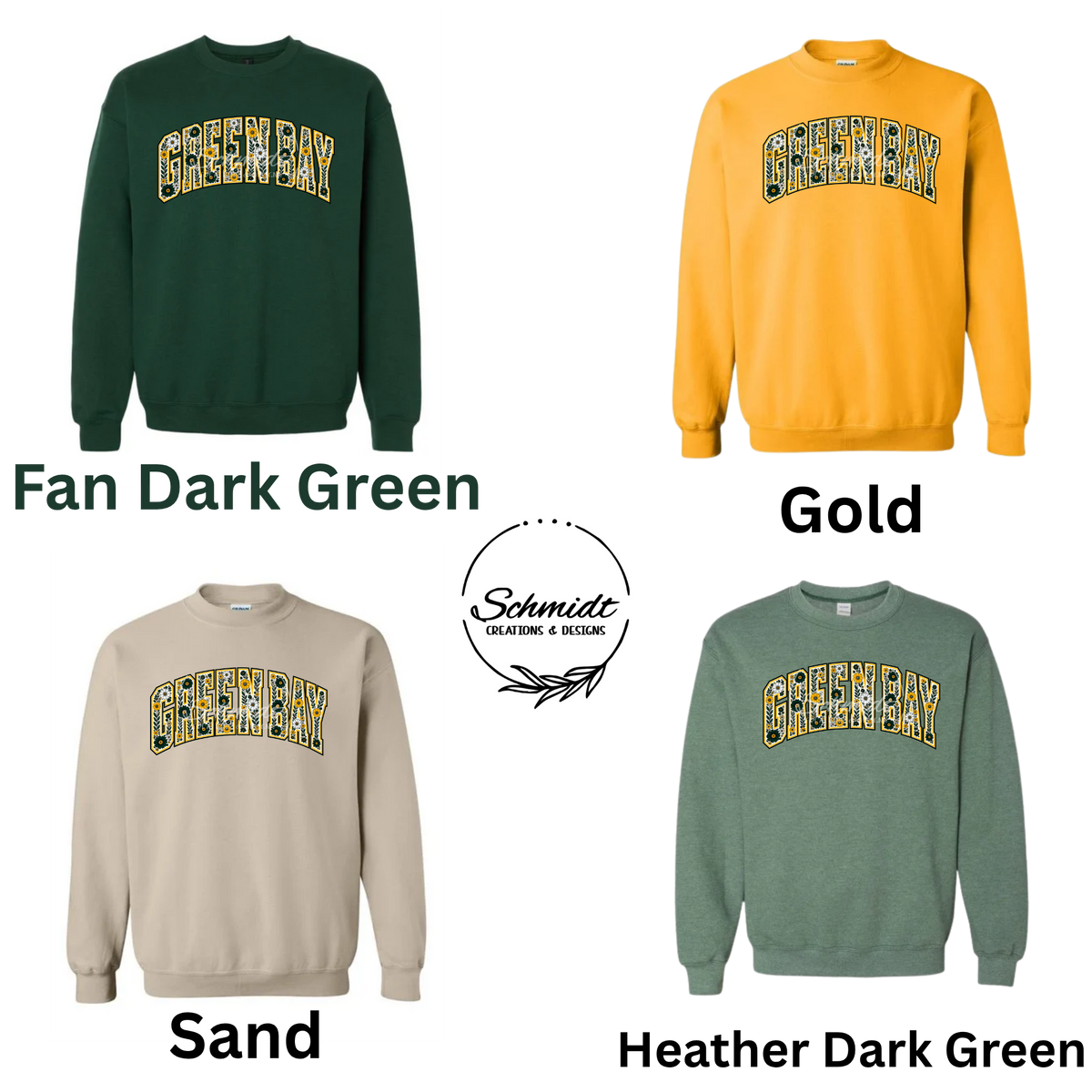 Green Bay Floral Crewneck Sweatshirt