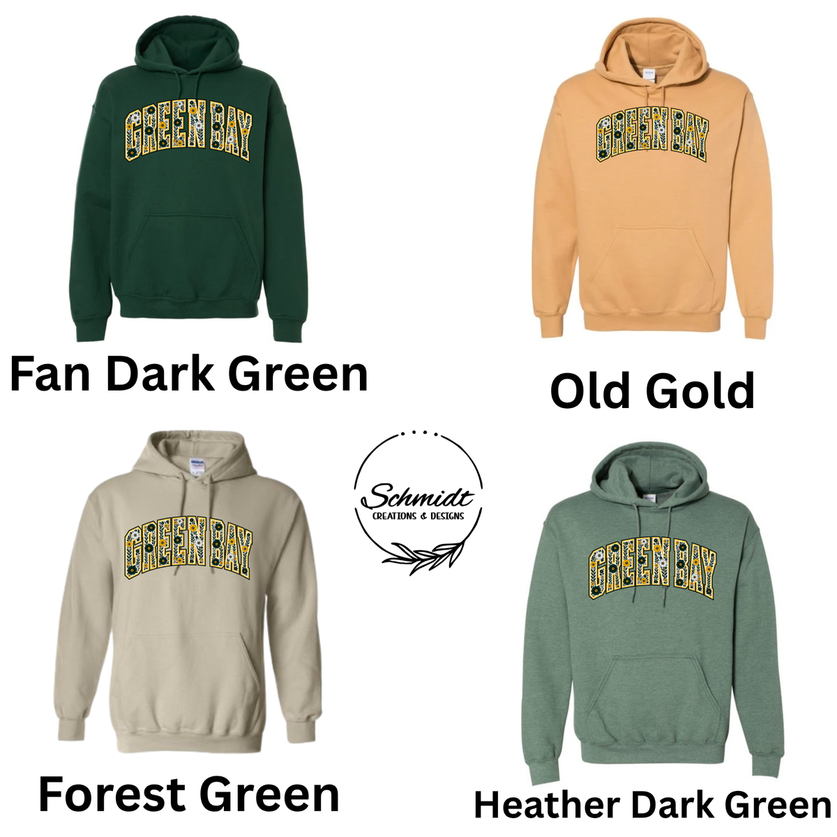 Green Bay Floral Hooded Sweatshirt