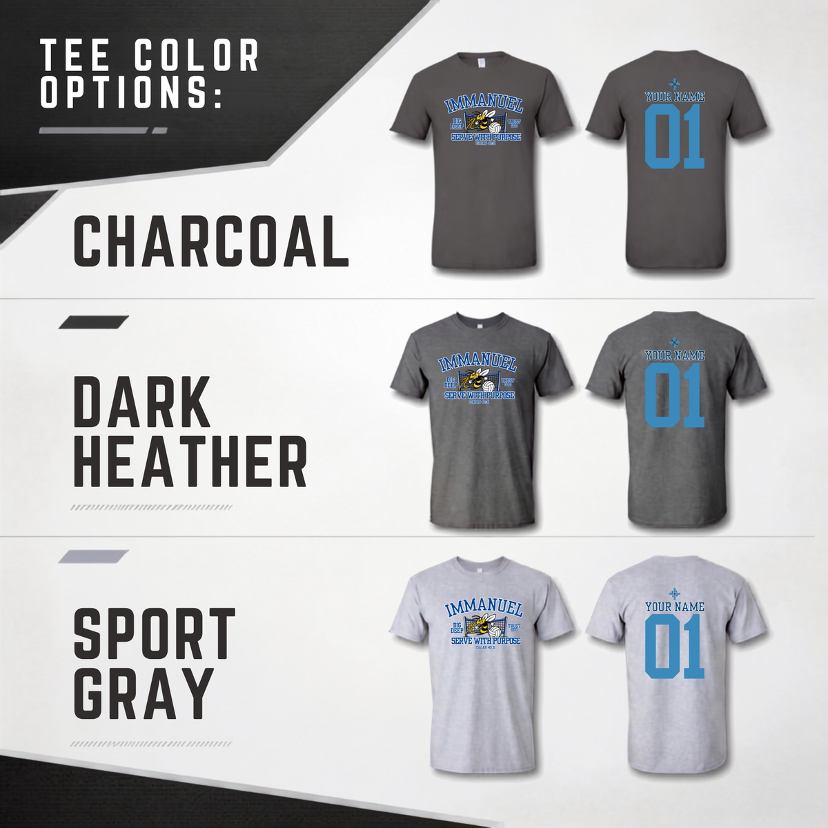 Immanuel Volleyball Short Sleeve Tee - ADULT