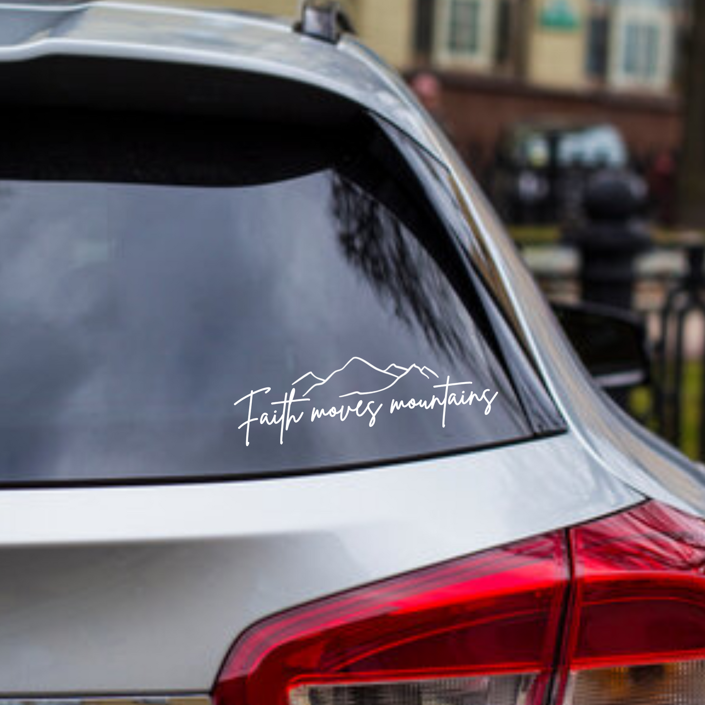 Faith Moves Mountains Car Decal