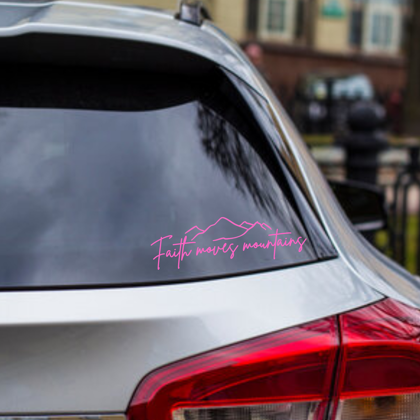 Faith Moves Mountains Car Decal